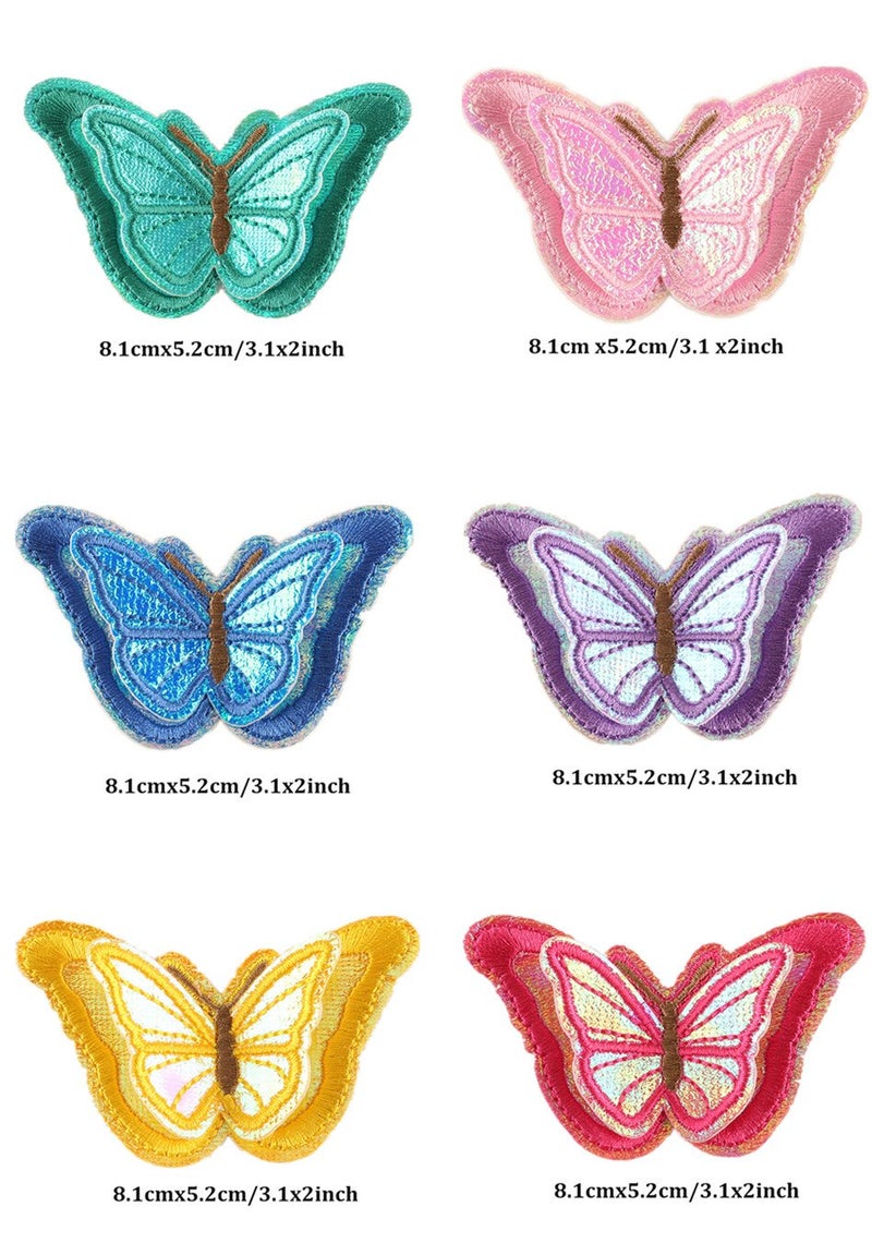 Zhiheng Assorted Colors 12pcs 3D Butterfly Iron On Patches Sew On Embroidered Appliques DIY Motif for Clothing Decoration - Image 1